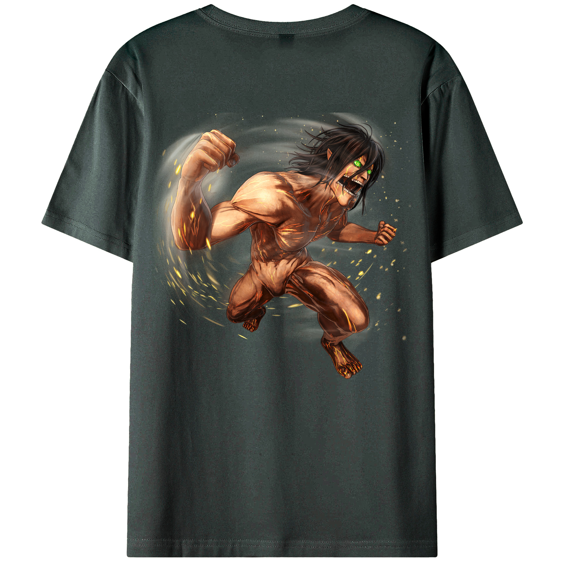 （画像用） 進撃の巨人 Attack on Titan 綿100％ メンズ半袖Tシャツ（バックプリント） 通気性